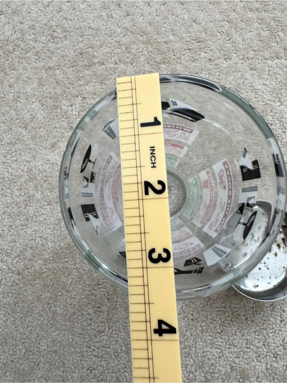 Vintage Glass Cocktail Shaker with Recipes Mid Century Modern Barware Chrome Lid